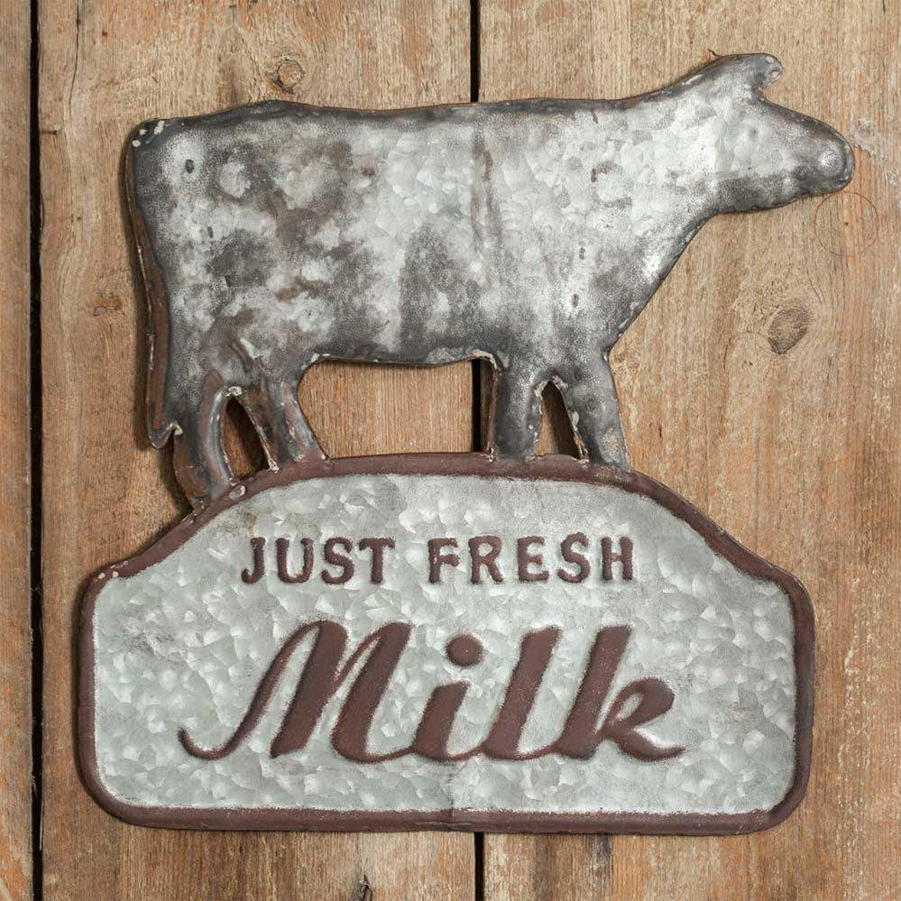 Just Fresh Milk Metal Wall Sign