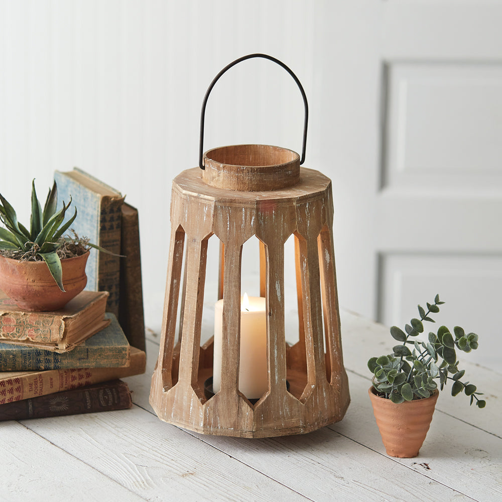 Geometric Wooden Lantern