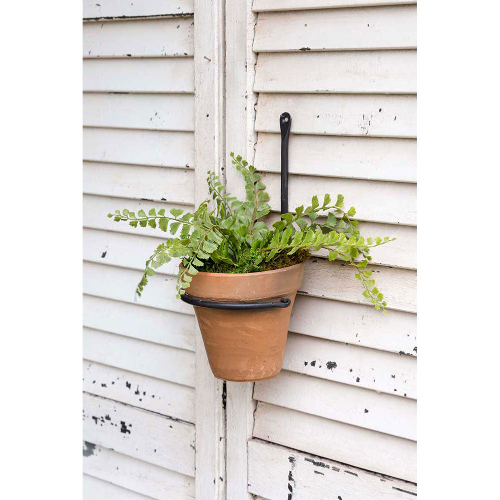 Forged Plant Hanger with Terra Cotta Pot