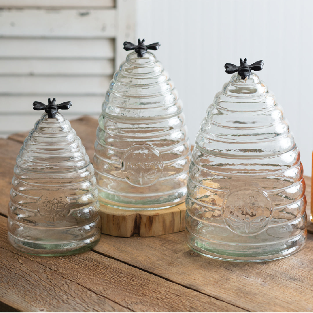 Honey Hive Glass Canisters