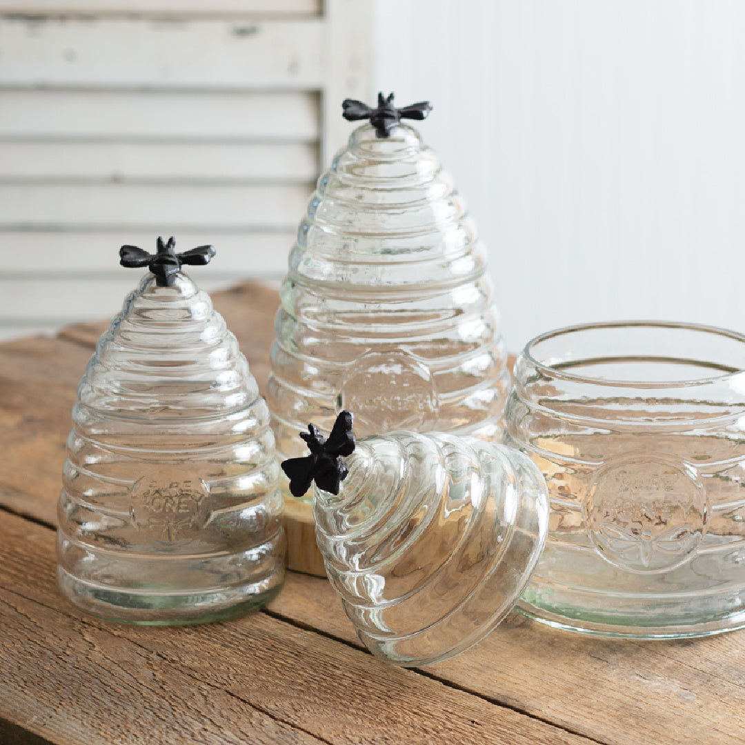 Honey Hive Glass Canisters