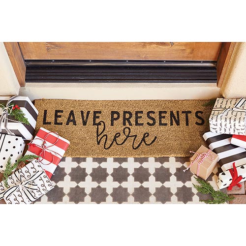 Leave Presents Here Estate Doormat