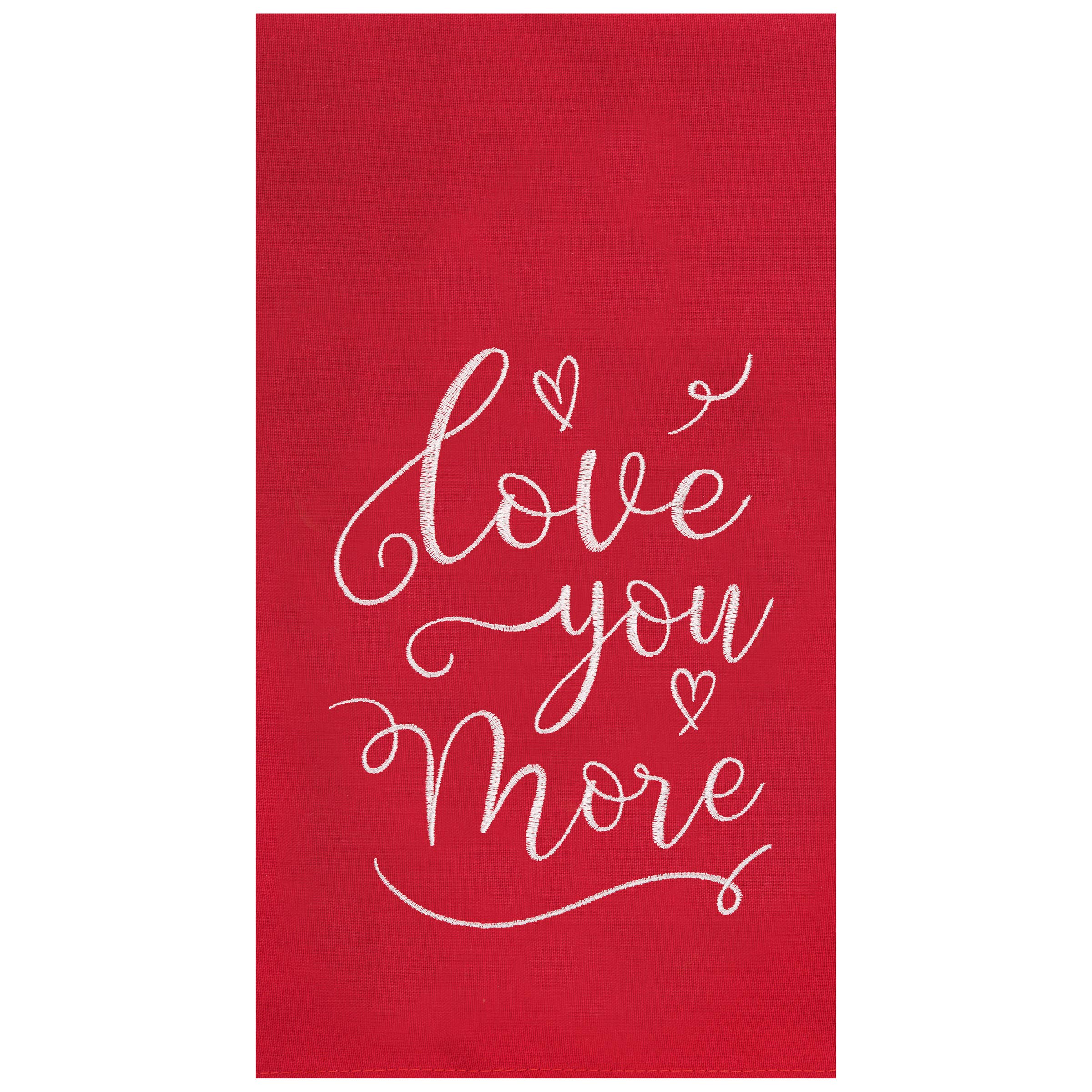 Love You More Embroidered Kitchen Towl